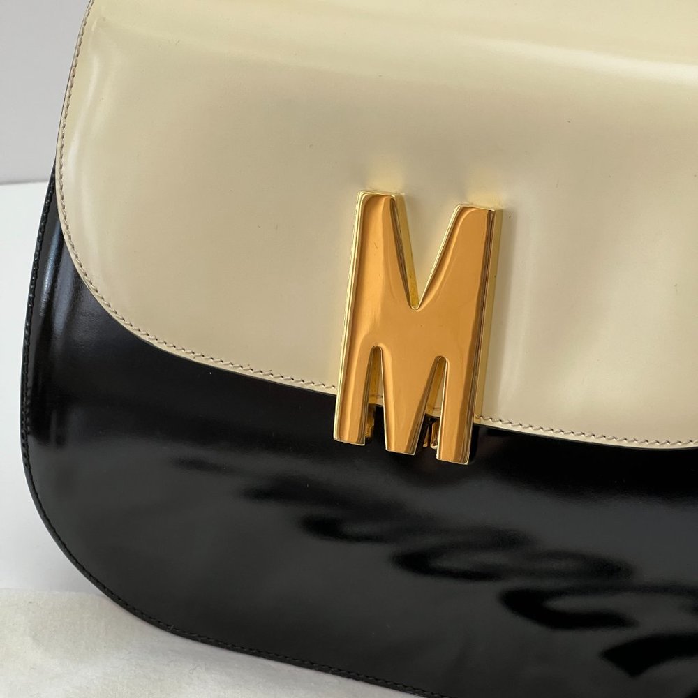 ❤️MOSCHINO❤️ Redwall Tricolor Polished Leather Bag Italy - Picture 10 of 16